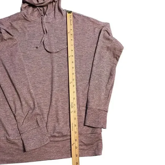 Skechers Hoodie Pullover XS Womens Pink Gray Stripe Stretch Long Sleeve - Picture 6 of 7